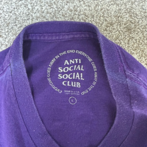 Anti Social Social Club T shirt - size large - Picture 2 of 3
